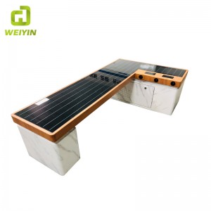 Design modern de energie solară inteligentă pentru încărcarea telefonului mobilier fără spătar Bancuri din metal pentru exterior