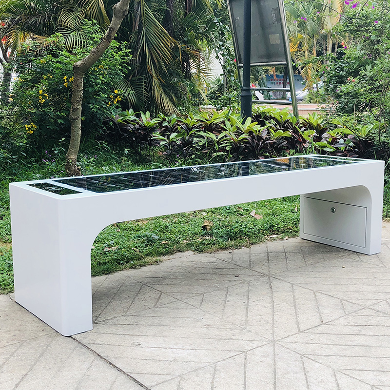 Cel mai bun Design White Color Solar Power Mobile Încărcare WiFi Hotpot Smart Garden Bench